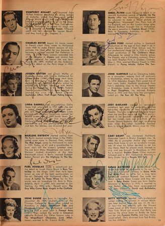 Lot #857 Who's Who in Hollywood Autograph Books: 1952 and 1953: Amazing Who's Who in Hollywood magazines signed by 500+, highlighted by Marilyn Monroe, Humphrey Bogart, John Wayne, Marlon Brando, Judy Garland, and Elizabeth Taylor - Image 14