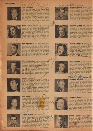 Lot #857 Who's Who in Hollywood Autograph Books: 1952 and 1953: Amazing Who's Who in Hollywood magazines signed by 500+, highlighted by Marilyn Monroe, Humphrey Bogart, John Wayne, Marlon Brando, Judy Garland, and Elizabeth Taylor - Image 15