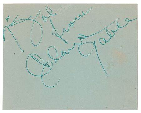 Lot #917 Clark Gable Signature - Image 1
