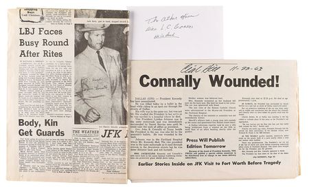 Lot #78 Kennedy Assassination: Clint Hill and James Leavelle Newspapers - Image 1