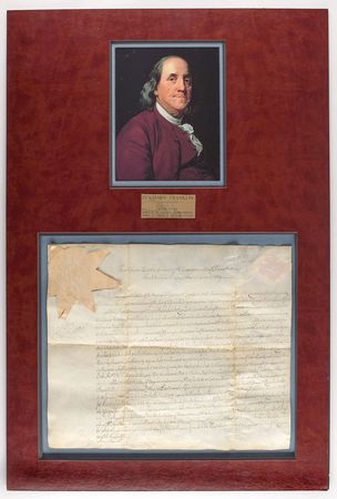 Lot #173 Benjamin Franklin: Franklin grants a parcel of land less than a month after his stirring speech at the Constitutional Convention - Image 1