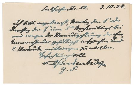Lot #277 Paul von Hindenburg Handwritten Letter Signed - Image 1
