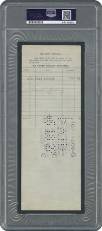 Lot #1073 Lou Gehrig Signed 1927 NY Yankees Payroll Check - PSA/DNA NM-MT 8: Gehrig's June payroll check from the historic 1927 'Murderer's Row' season - Image 2