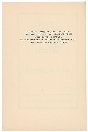 Lot #644 John Steinbeck Book - Image 3