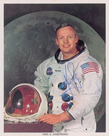 Lot #398 Neil Armstrong Signed Photograph - Image 1