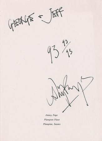 Lot #691 Led Zeppelin: Jimmy Page Card - Image 4