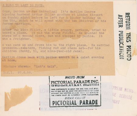 Lot #971 Marilyn Monroe and Arthur Miller Photograph - Image 2