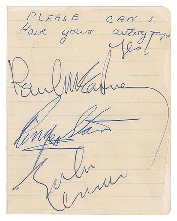 Lot #681 Beatles Signatures - Image 1