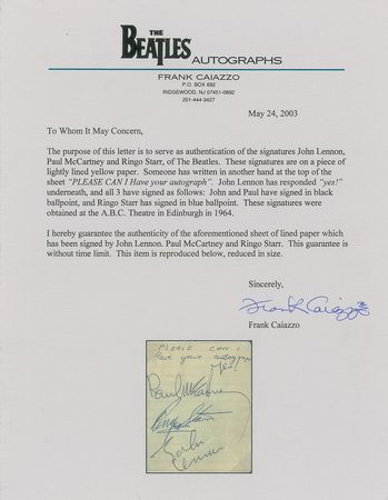 Lot #681 Beatles Signatures - Image 2