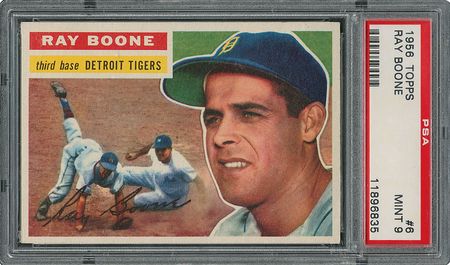 Lot #6006  1956 Topps #6 Ray Boone - PSA MINT 9 - None Higher! - Image 1
