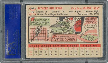 Lot #6006  1956 Topps #6 Ray Boone - PSA MINT 9 - None Higher! - Image 2