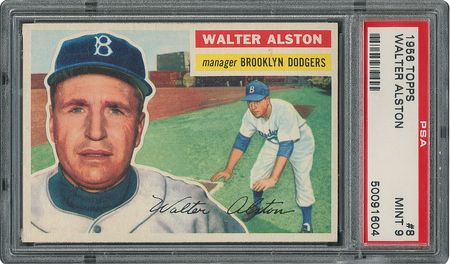 Lot #6008  1956 Topps #8 Walter Alston - PSA MINT 9 - two Higher! - Image 1