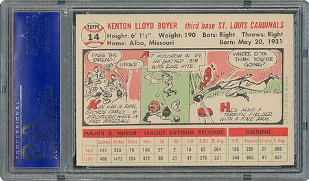 Lot #6016  1956 Topps #14 Ken Boyer - PSA MINT 9 - one Higher! - Image 2