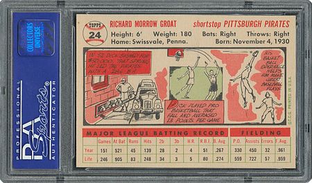 Lot #6026  1956 Topps #24 Dick Groat - PSA MINT 9 - None Higher! - Image 2