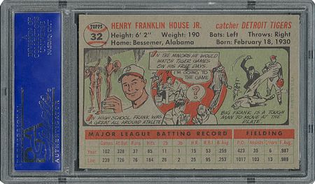 Lot #6034  1956 Topps #32 Frank House - PSA MINT 9 - one Higher! - Image 2