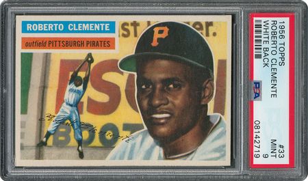 Lot #6035  1956 Topps #33 Roberto Clemente - PSA MINT 9 - one Higher! - Image 1