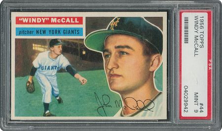 Lot #6046  1956 Topps #44 Windy McCall - PSA MINT 9 - None Higher! - Image 1