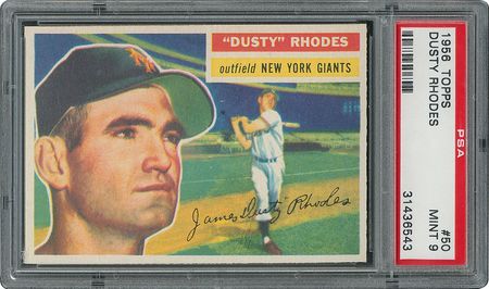 Lot #6052  1956 Topps #50 Dusty Rhodes - PSA MINT 9 - one Higher! - Image 1