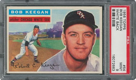 Lot #6056  1956 Topps #54 Bob Keegan - PSA MINT 9 - one Higher! - Image 1