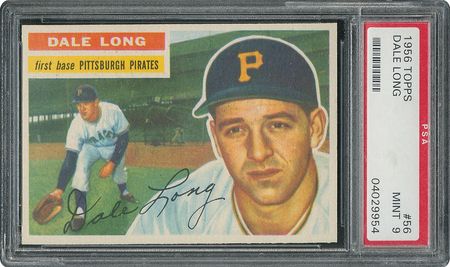 Lot #6058  1956 Topps #56 Dale Long - PSA MINT 9 - one Higher! - Image 1