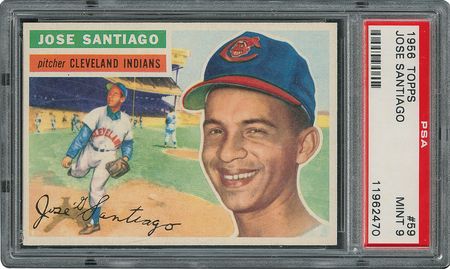 Lot #6061  1956 Topps #59 Jose Santiago - PSA MINT 9 - one Higher! - Image 1