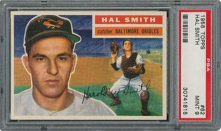 Lot #6064  1956 Topps #62 Hal Smith - PSA MINT 9 - None Higher! - Image 1