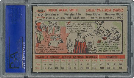 Lot #6064  1956 Topps #62 Hal Smith - PSA MINT 9 - None Higher! - Image 2