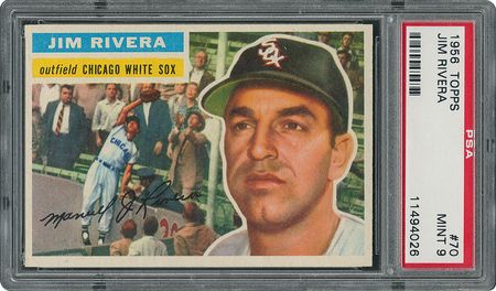 Lot #6072  1956 Topps #70 Jim Rivera - PSA MINT 9 - None Higher! - Image 1