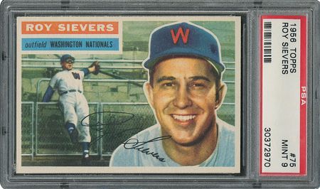 Lot #6079  1956 Topps #75 Roy Sievers - PSA MINT 9 - three Higher! - Image 1