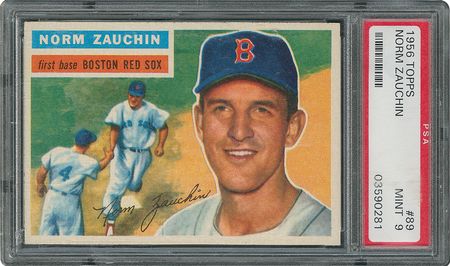 Lot #6095  1956 Topps #89 Norm Zauchin - PSA MINT 9 - None Higher! - Image 1