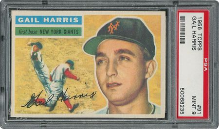 Lot #6099  1956 Topps #91 Gail Harris - PSA MINT 9 - one Higher! - Image 1