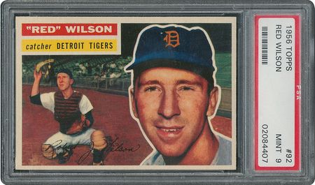 Lot #6100  1956 Topps #92 Red Wilson - PSA MINT 9 - None Higher! - Image 1