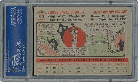 Lot #6101  1956 Topps #93 George Susce, Jr. - PSA NM-MT 8 - Image 2