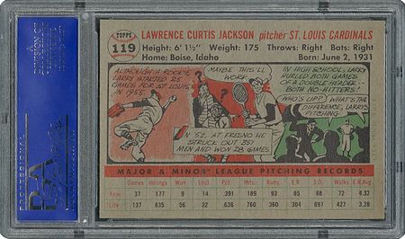 Lot #6131  1956 Topps #119 Larry Jackson - PSA MINT 9 - None Higher! - Image 2