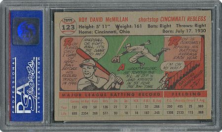 Lot #6135  1956 Topps #123 Roy McMillan - PSA MINT 9 - None Higher! - Image 2