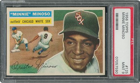 Lot #6137  1956 Topps #125 Minnie Minoso - PSA MINT 9 - one Higher! - Image 1