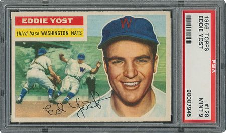 Lot #6140  1956 Topps #128 Eddie Yost - PSA MINT 9 - one Higher! - Image 1