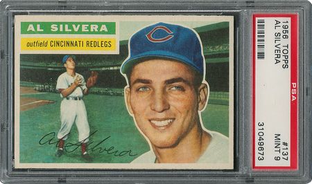 Lot #6149  1956 Topps #137 Al Silvera - PSA MINT 9 - one Higher! - Image 1