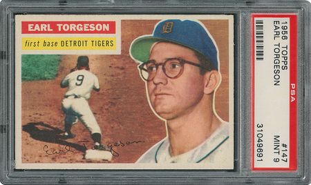 Lot #6159  1956 Topps #147 Earl Torgeson - PSA MINT 9 - one Higher! - Image 1