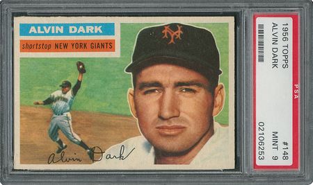 Lot #6160  1956 Topps #148 Alvin Dark - PSA MINT 9 - one Higher! - Image 1