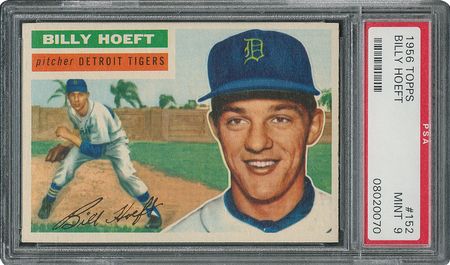 Lot #6164  1956 Topps #152 Billy Hoeft - PSA MINT 9 - one Higher! - Image 1