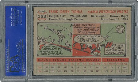 Lot #6165  1956 Topps #153 Frank Thomas - PSA MINT 9 - None Higher! - Image 2
