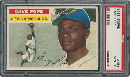 Lot #6166  1956 Topps #154 Dave Pope - PSA MINT 9 - two Higher! - Image 1
