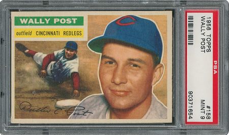 Lot #6170  1956 Topps #158 Wally Post - PSA MINT 9 - None Higher! - Image 1
