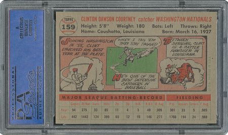 Lot #6171  1956 Topps #159 Clint Courtney - PSA NM-MT 8 - Image 2