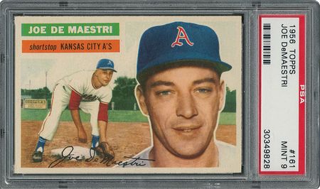 Lot #6173  1956 Topps #161 Joe Demaestri - PSA MINT 9 - one Higher! - Image 1
