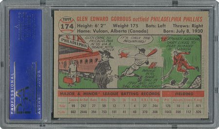 Lot #6186  1956 Topps #174 Glen Gorbous - PSA GEM-MT 10 - None Higher! - Image 2