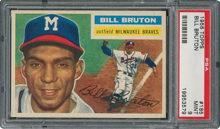 Lot #6197  1956 Topps #185 Bill Bruton - PSA MINT 9 - None Higher! - Image 1