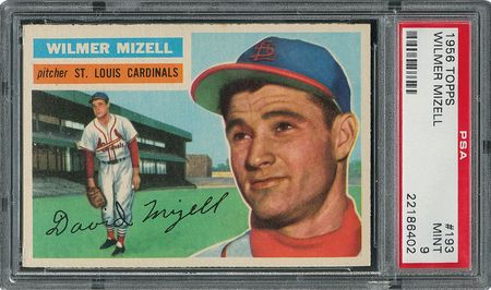Lot #6205  1956 Topps #193 Wilmer Mizell - PSA MINT 9 - one Higher! - Image 1