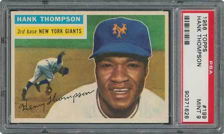 Lot #6211  1956 Topps #199 Hank Thompson - PSA MINT 9 - one Higher! - Image 1